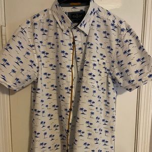 Palm Tree Short Sleeve Button Up